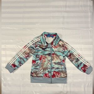 adidas Kids Light Blue Tropical Print Track Jacket